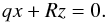 \begin{equation} qx + Rz = 0. \label{eq:3.2} \end{equation}