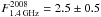 \hbox{$F_{1.4\rm\,GHz}^{2008}=2.5\pm0.5$}