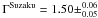 \hbox{$\Gamma^{\rm Suzaku}=1.50\pm^{0.06}_{0.05}$}