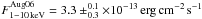 \hbox{$F^{\rm Aug06}_{\rm 1-10\,keV}=3.3\pm^{0.1}_{0.3}\times10^{-13}\,\ergscm$}