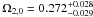 \hbox{$\Omega_{2,0}=0.272^{+0.028}_{-0.029}$}
