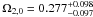 \hbox{$\Omega_{2,0}=0.277^{+0.098}_{-0.097}$}