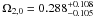 \hbox{$\Omega_{2,0}=0.288^{+0.108}_{-0.105}$}