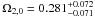 \hbox{$\Omega_{2,0}=0.281^{+0.072}_{-0.071}$}