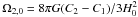 \hbox{$\Omega_{\rm 2,0}= 8 \pi G (C_{2}-C_{1})/3H_0^2$}