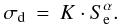 \begin{eqnarray} \sigma_{\rm d} &=& K\cdot S_{\rm e}^{\alpha}. \label{fit_Se_sigma} \end{eqnarray}