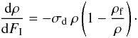 \appendix \setcounter{section}{1} \begin{eqnarray} \frac{{\rm d}\rho}{{\rm d}F_{\rm I}} = - \sigma_{\rm d}\ \rho \left(1 - \frac{\rho_{\rm f}}{\rho}\right)\cdot \label{equation_differentielle_mennella} \end{eqnarray}