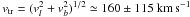 \hbox{$v_{\rm tr} =(v_l ^2 +v_b ^2)^{1/2} \simeq 160\pm 115\kms$}