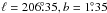 \hbox{$\ell = 206\fdg35, b = 1\fdg35$}