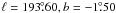 \hbox{$\ell = 193\fdg60, b=-1\fdg50$}