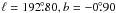 \hbox{$\ell = 192\fdg80, b = -0\fdg90$}