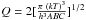 \hbox{$Q = 2[\frac{\pi~(kT)^3}{h^3ABC}]^{1/2}$}
