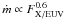 \hbox{$\dm \propto F_\mathrm{X/EUV}^{0.6}$}