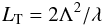 \begin{equation} \label{talbot} L_{\rm T}=2\Lambda^2/\lambda \end{equation}