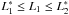 \hbox{$L_1^* \leq L_1 \leq L_2^*$}