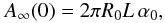 \begin{equation} A_{\infty}(0) =2\pi R_0 L \,\alpha_0, \label{eq:Ageom_1} \end{equation}