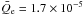 \hbox{$\bar{Q}_{\rm e}=1.7\times 10^{-5}$}
