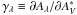 \hbox{$\gamma_{\lambda}\equiv \partial A_{\lambda}/\partial A_V^{*}$}
