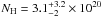 \hbox{$N_{\rm H} = 3.1^{+3.2}_{-2}\times 10^{20}$}
