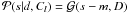 \hbox{$\mathcal{P}(s|d,C_l)=\mathcal{G}(s-m,D)$}
