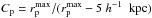 \hbox{$C_{\rm p} = r_{\rm p}^{\rm max}/(r_{\rm p}^{\rm max}-5~h^{-1}\ {\rm~kpc})$}