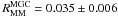 \hbox{$R_{\rm MM}^{\rm MGC} = 0.035\pm0.006$}