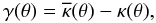 \begin{equation} \gamma(\theta) = \overline\kappa(\theta)-\kappa(\theta), \label{eq:gammacirc} \end{equation}