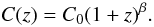 \begin{equation} C(z)=C_0(1+z)^\beta. \end{equation}