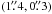 \hbox{$(1\farcs4,0\farcs3)$}