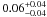 \hbox{$0.06_{-0.04}^{+0.04}$}