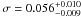 \hbox{$\sigma=0.056_{-0.009}^{+0.010}$}