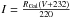 \hbox{$I=\frac{R_{\rm{Gal}}(V+232)}{220}$}