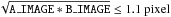 \hbox{$\sqrt{\mathtt{A\_IMAGE} * \mathtt{B\_IMAGE}} \le 1.1~{\rm pixel}$}