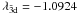 \hbox{$\lambda_{\rm {\bar 3} d} = -1.0924$}