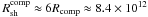 \hbox{$R_{\rm sh}^{\rm comp}\approx 6R_{\rm comp}\approx 8.4\times 10^{12}$}