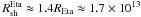 \hbox{$R_{\rm sh}^{\rm Eta}\approx 1.4R_{\rm Eta}\approx 1.7\times 10^{13}$}