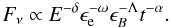 \begin{equation} F_\nu \propto E^{-\delta} \epsilon_{\rm e}^{-\omega} \epsilon_B^{-\Lambda} t^{-\alpha}. \end{equation}