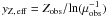 \hbox{$y_{\rm Z,\, eff}=Z_{\rm obs}/\!\ln(\mu_{\rm obs}^{-1})$}
