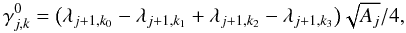 \begin{equation*} \dcoeff_{\scal,\locat}^0 = \bigl ( \acoeff_{\scal+1,\locat_0} - \acoeff_{\scal+1,\locat_1} + \acoeff_{\scal+1,\locat_2} - \acoeff_{\scal+1,\locat_3} \bigr ) \sqrt{\area_\scal}/4, \end{equation*}
