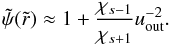 \appendix \setcounter{section}{2} \begin{equation} \tilde{\psi}(\tir) \approx 1 + \frac{\chi_{s-1}}{\chi_{s+1}} \uout^{-2}. \label{eq:psinear0} \end{equation}