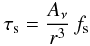 \appendix \setcounter{section}{1} \begin{eqnarray} \tau_{\rm s}= {{A_{\nu}}\over {r^3}}\,f_{\rm s} \label{a15} \end{eqnarray}