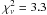 \hbox{$\chi^2_\nu = 3.3$}