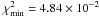 \hbox{$\chi^{\rm 2}_{\rm min}=4.84\times10^{\rm -2}$}
