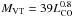 \hbox{$\mvt = 39 L_{\rm CO}^{0.8}$}