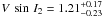 \hbox{$V\,\sin\,I_2 = 1.21^{+0.17}_{-0.23}$}