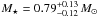 \hbox{$M_{\star} = 0.79^{+0.13}_{-0.12}\,M_{\odot}$}