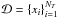 \hbox{$\mathcal{D}=\{x_i\}_{i=1}^{N_T}$}