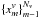 \hbox{$\{x_m^v\}_{m-1}^{N_v}$}