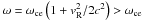 \hbox{$\omega=\omega_{\rm ce}\left(1+v_{\rm R}^2/2c^2\right) > \omega_{\rm ce}$}