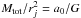 \hbox{$M_{\rm tot}/r_j^2=a_0/G$}